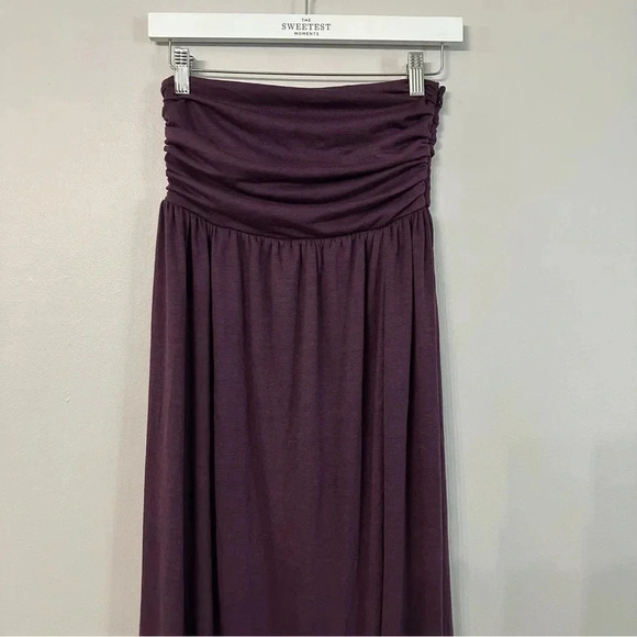 LAMade Strapless Plum Purple Maxi Length Ruched Top Dress Sz Small NWOT - Picture 3 of 9